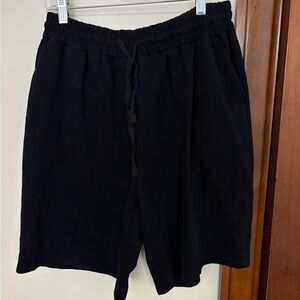 Dibaolong women’s Black Elastic-Waist Drawstring Shorts XL